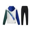 Li-Ning Color Block Hooded Fleece Sweatshirt And Cuffed Sports Pants Set Unisex Sweatshirt And Pants Set AWDSD49-1+AYKS419-1