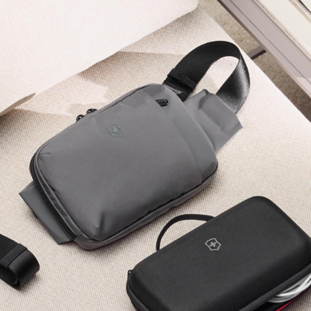 VICTORINOX Travel Essentials Belt Bag 2Way Body Bag Waist Bag Pocket Overseas Travel Business Trip Gray 653383 Anti-Scratch Anti-Theft []
