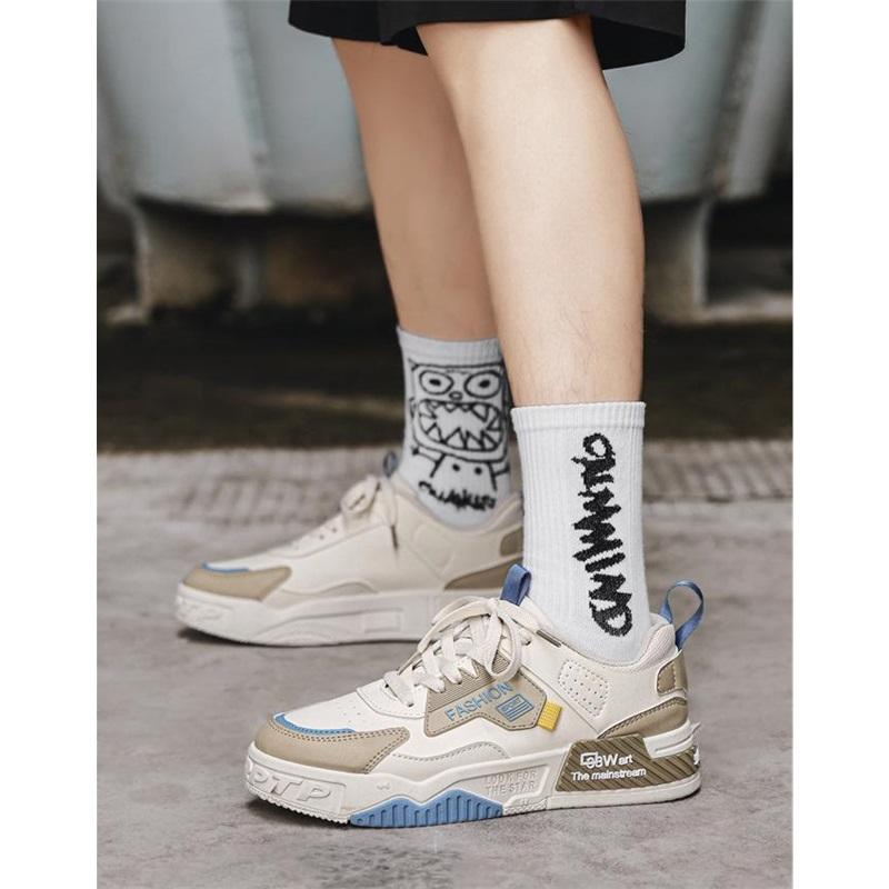 Men's Shoes, Sports And Leisure Sneakers, All-match Shoes, White Shoes, Men's Thick-soled