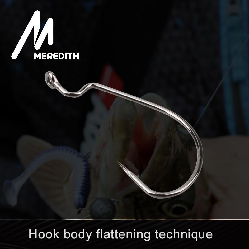 50pcslot Soft Worm Fishing Meredith Hooks High Carbon Steel Wide Super Lock Fishhooks Lure Softjerk Hooks 850 Fishing Tackle