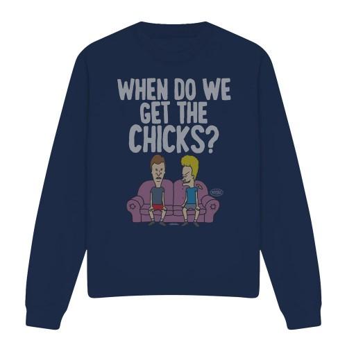Beavis & Butthead Unisex Adult When Do We Get The Chicks? Sweatshirt