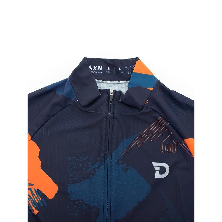 Men'S Cycling Jersey - Breathable Moisture-Wicking Short Sleeve Top with Geometric Pattern, Zipper Cs for Training, Racing, Spring Summer Fall,