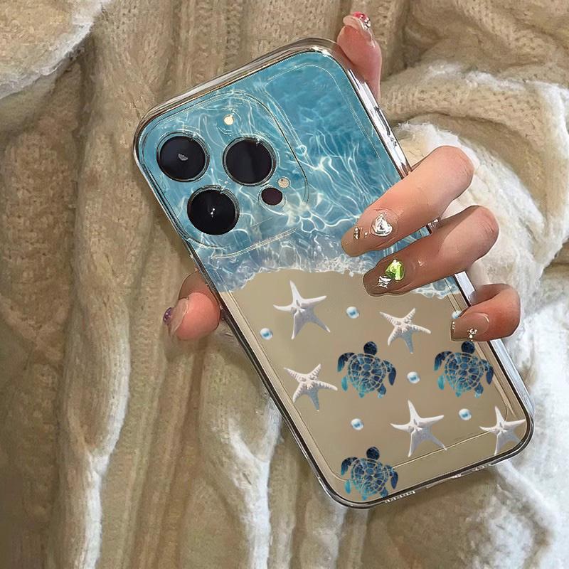 Sea Water Butterfly Ocean Turtle Phone Case For iPhone 17 16E 16 15 14 13 12 11 Pro Max XR XS 7 8 Plus Y2K Mini Clear Soft Cover