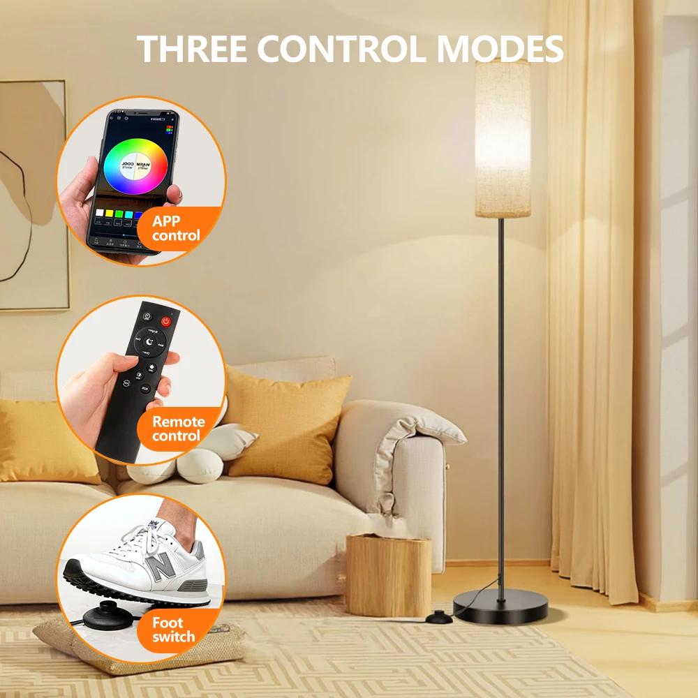 Luminária de Chão Ambiente RGBW Novo Estilo Iluminação Rítmica Sincronizada com Música Controle por App Bluetooth Luz Ambiente Colorida DIY para Casa