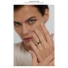 Yhpup Stainless Steel Red Natural Stone Ring Trendy Metal 18 K Opening Finger French Ring for Women Anillos Mujer Party Gift