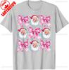Retro Groovy Coquette Bow Pink Christmas Tree Women Kid Girl TShirt Kawaii Clothes High Quality Cotton Ropa Mujer Casual Style
