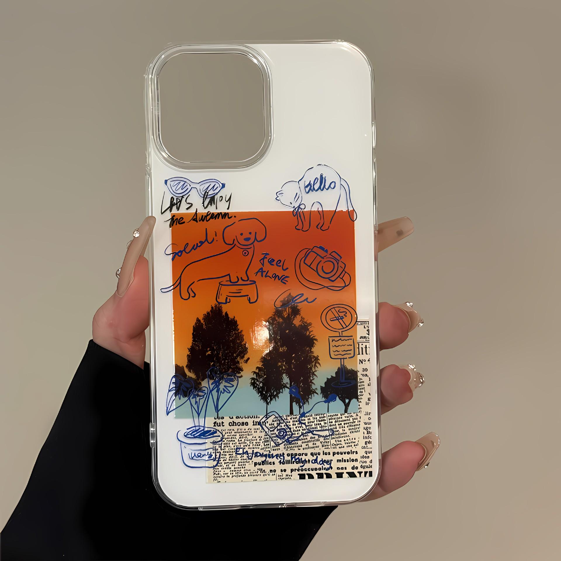 

Graffiti Line Case for Apple 17 Pro Max, iPhone 15, and 16 Pro - 13 Pieces iPhone 16