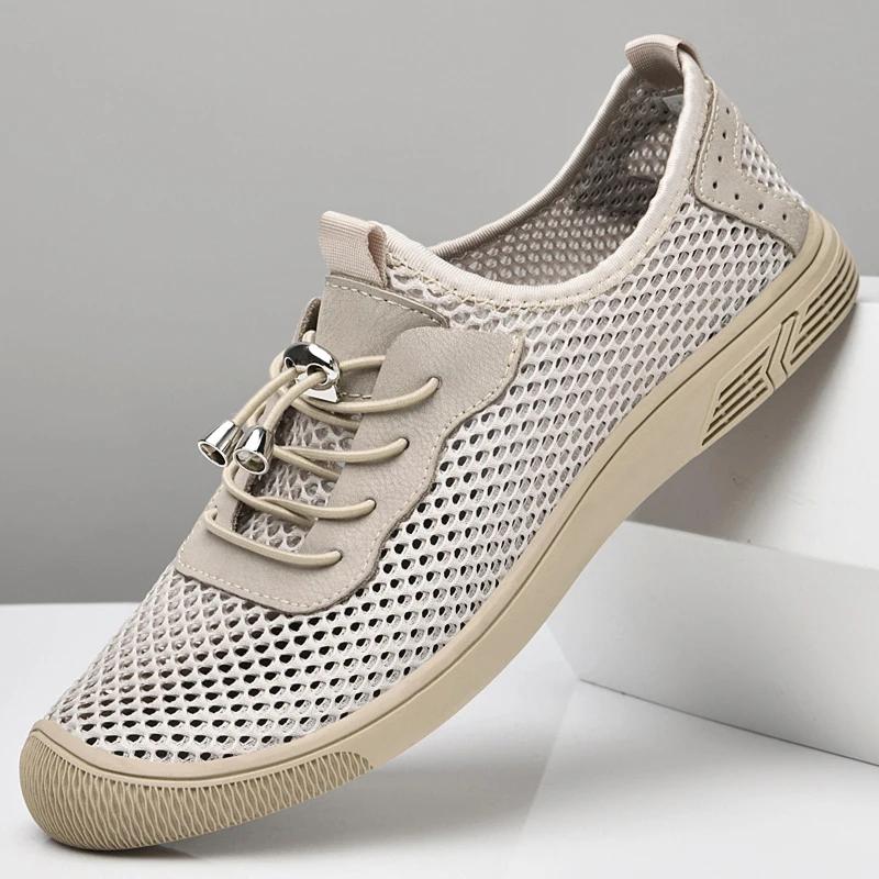 

Модная уличная обувь для мужчин Сетчатая повседневная обувь ручной работы Мужские лоферы Спортивные кроссовки для ходьбы Летний тренд Мужские кроссовки Размер 45 43