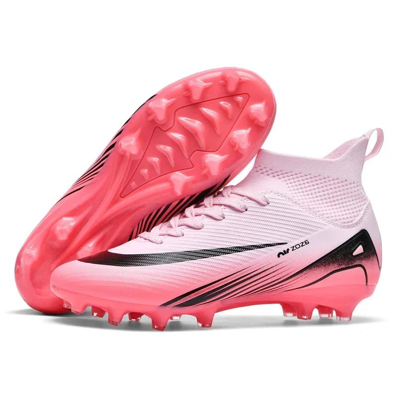 New Men Cleats Soccer Shoes Sport Match Futsal Indoor Training Kids Football Boots High-quality TF/FG Grass Ankle Hot-selling