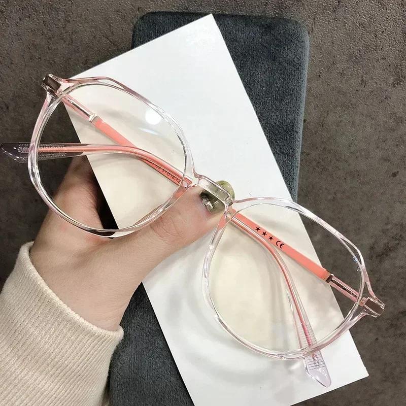 Fashion Transparent Round Frame Reading Glasses High-definition Elderly Anti-blue Light Presbyopia Finished Hyperopia Eyeglasses