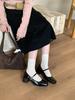 Brown French Square Head Patent Leather Mary Jane High Heels 2025 Autumn New Retro Shallow Mouth Single Shoes
