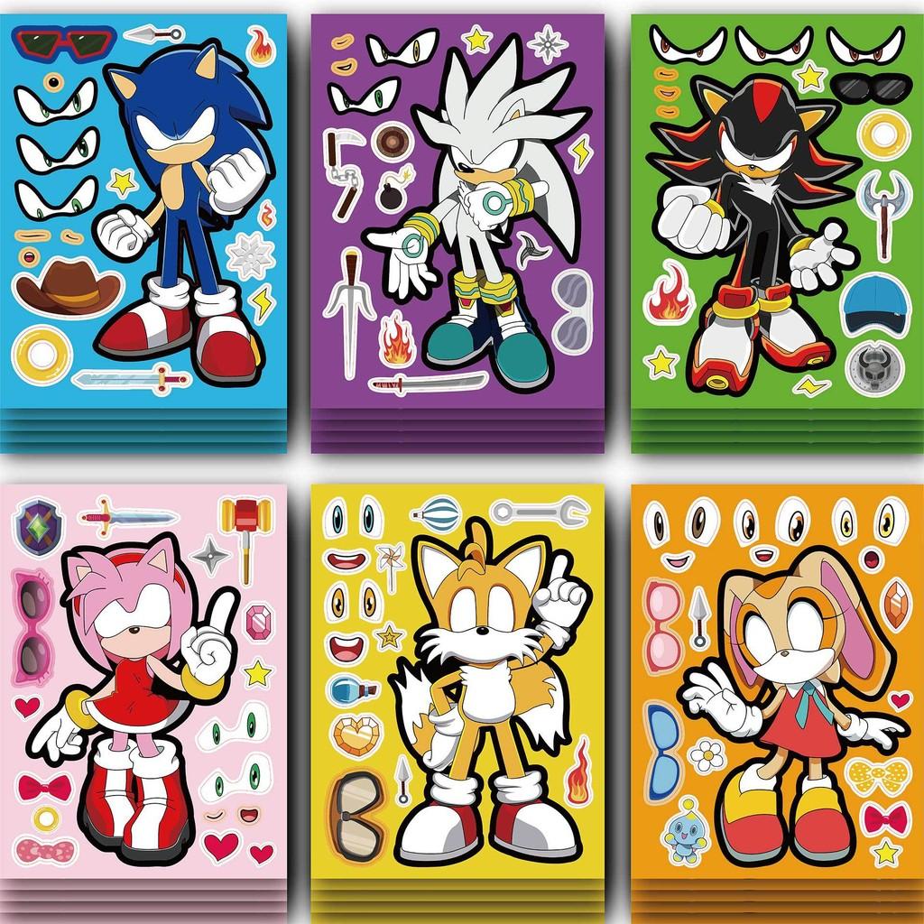 Adorable Sonic The Hedgehog Kids Anime Puzzle Interactive Sticker Diy Craft Set