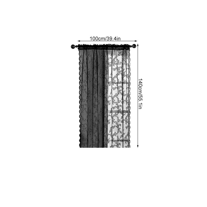 1PC Semi-Shading Elegant Gauze Curtain French Style Curtain Home Decoration Lace Material Exquisite 100x100/140/200cm  150x180cm