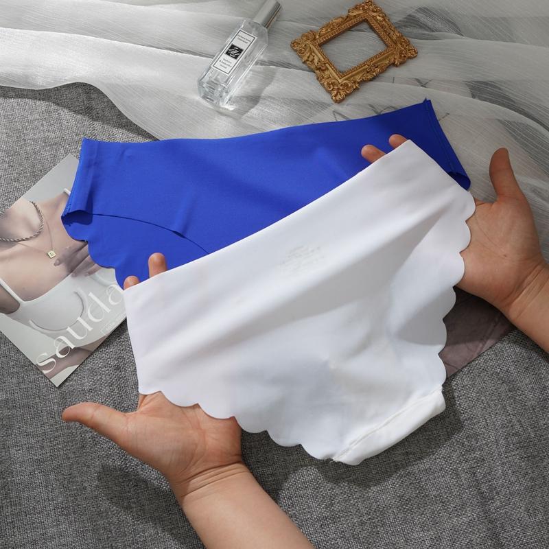 Braguitas sin costuras para mujer Ropa interior ultrafina Comodidad Íntimos Lencería sexy Talla grande Tiro bajo Calzoncillos para mujer