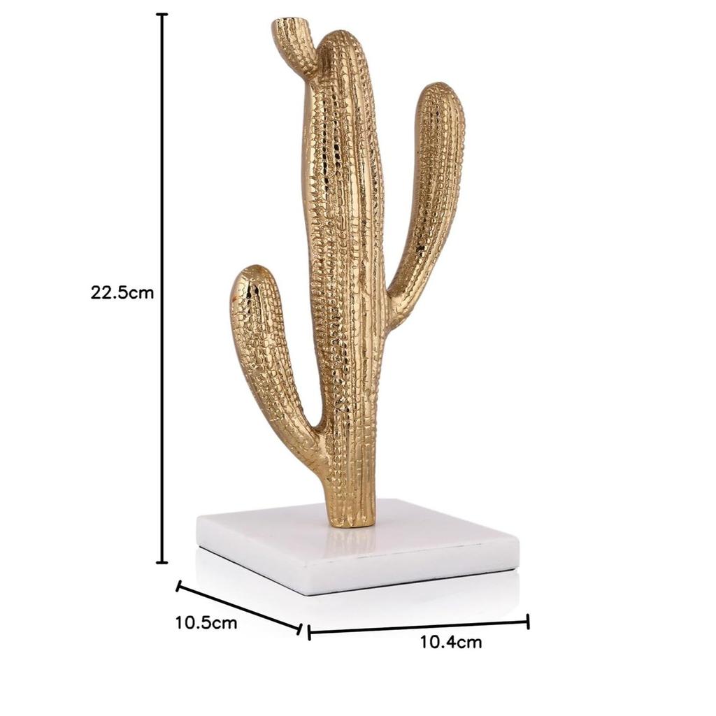 Metal Cactus Decorative Showpiece for Home Decor Accents with Marble Base for Office, Desk Dcor, Table & Dining Room Living Room Decoration Item