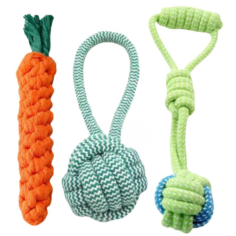 Durable Teething Rope Knot Toy for Small & Medium Dogs - Cotton Pet Toy for Training