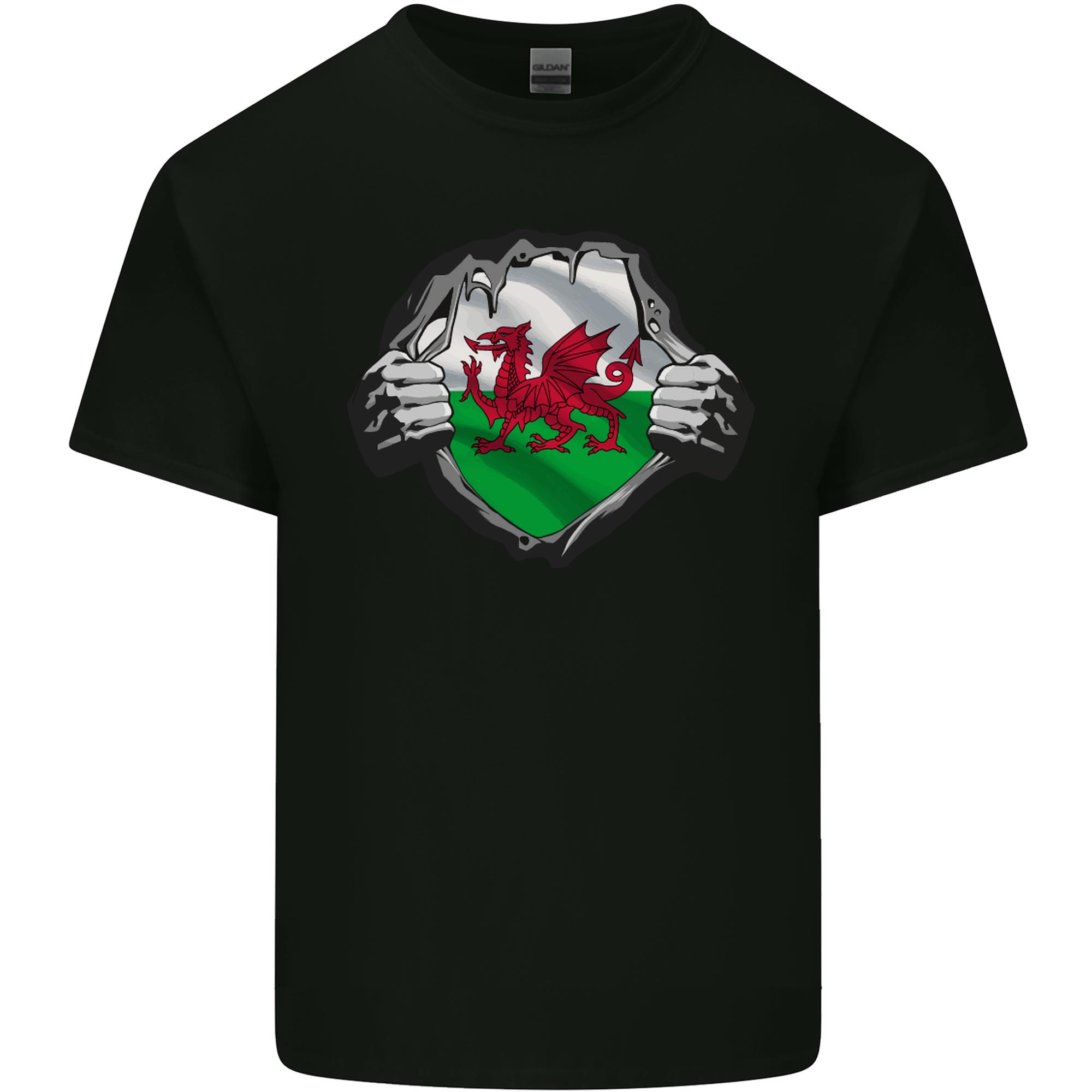 Welsh Flag St Davids Day Ripped Gym Wales Unisexs Light Cotton TShirt S
