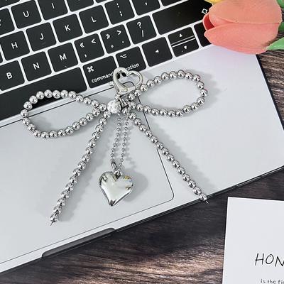 Přívěsek na klíče se srdcem Sweet Bowknot Krásné korálkové závěsné dekorace Přívěsek na klíče Přívěsek na telefon Přívěsek na telefon Přívěsek na přívěsek na telefon