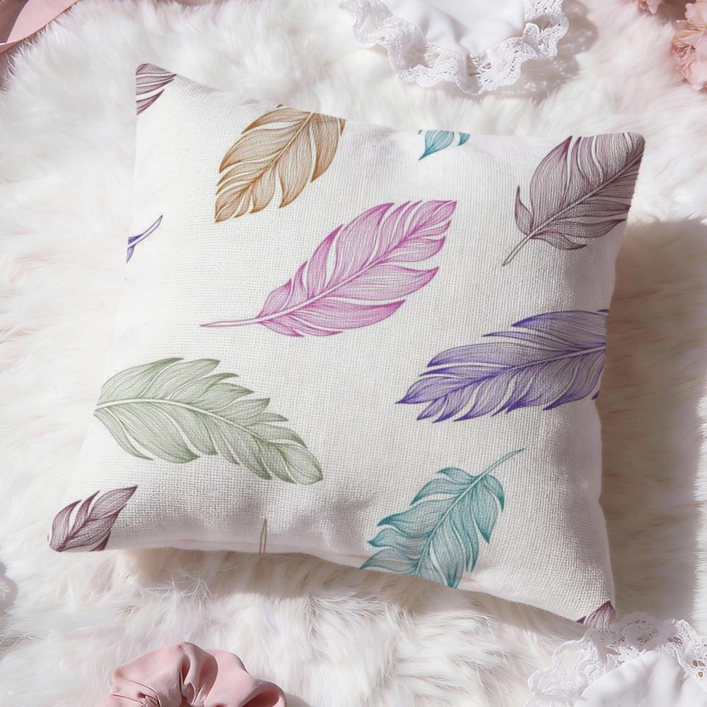 Feather Pattern Cushion Cover Premium Comfort Reversible Pillow Cove Two In One Design for Any Room Car Interior