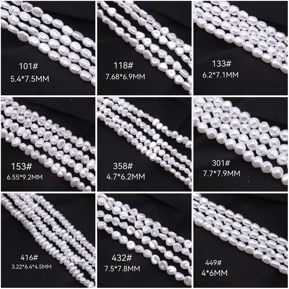 4.5-7.9mm Imitation pearl Irregular Shape Baroque Style Semi-Finished Beads ABS Irregular Pearls Earrings Making