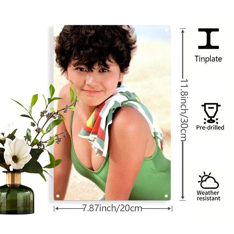 Vintage Kvinlig Silhuett Metall Logotyp för Bar & Garage