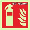 5Pcs Glow In Dark Durable Adhesive Waterproof Protected Labels Fire Extinguishers Signs Safety Sign Stickers
