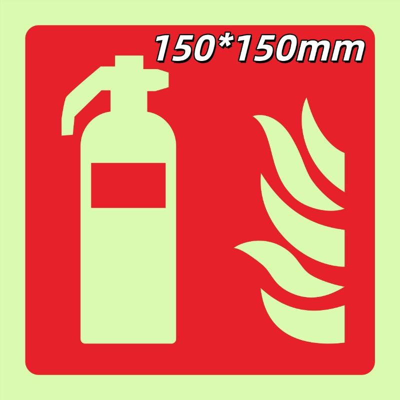 5Pcs Glow In Dark Durable Adhesive Waterproof Protected Labels Fire Extinguishers Signs Safety Sign Stickers