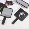 1pc Square Handheld Women Travel Makeup Mirror Chic Handle Dual-Use Desktop Personalized Gift Initial Name 26 Letters Pattern