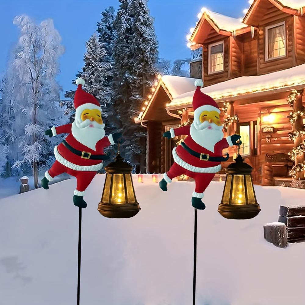 Solar Christmas Lights - IP44 Santa LED Garden Decoration,Garden, Lawn Lighting, Suitable for Outdoor,Suitable for Christmas and Halloween Decorations