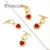 18K Gold Plated Red Stone with Zircon Toggle Clasps Accessories For Bracelets,Connectors For Jewelry OT Clasps Findings