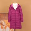 Women's Mid-Length 90% White Duck Down Jacket with Detachable Hood - Lightweight, Plus Size, Slimming Fashion for Winter 2024
