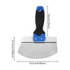 Stainless Steel Curved Scoop Putty Scraper Heavy Duty Rust Proof Wall Finishing Tool with Soft Grip for Paint Mortar