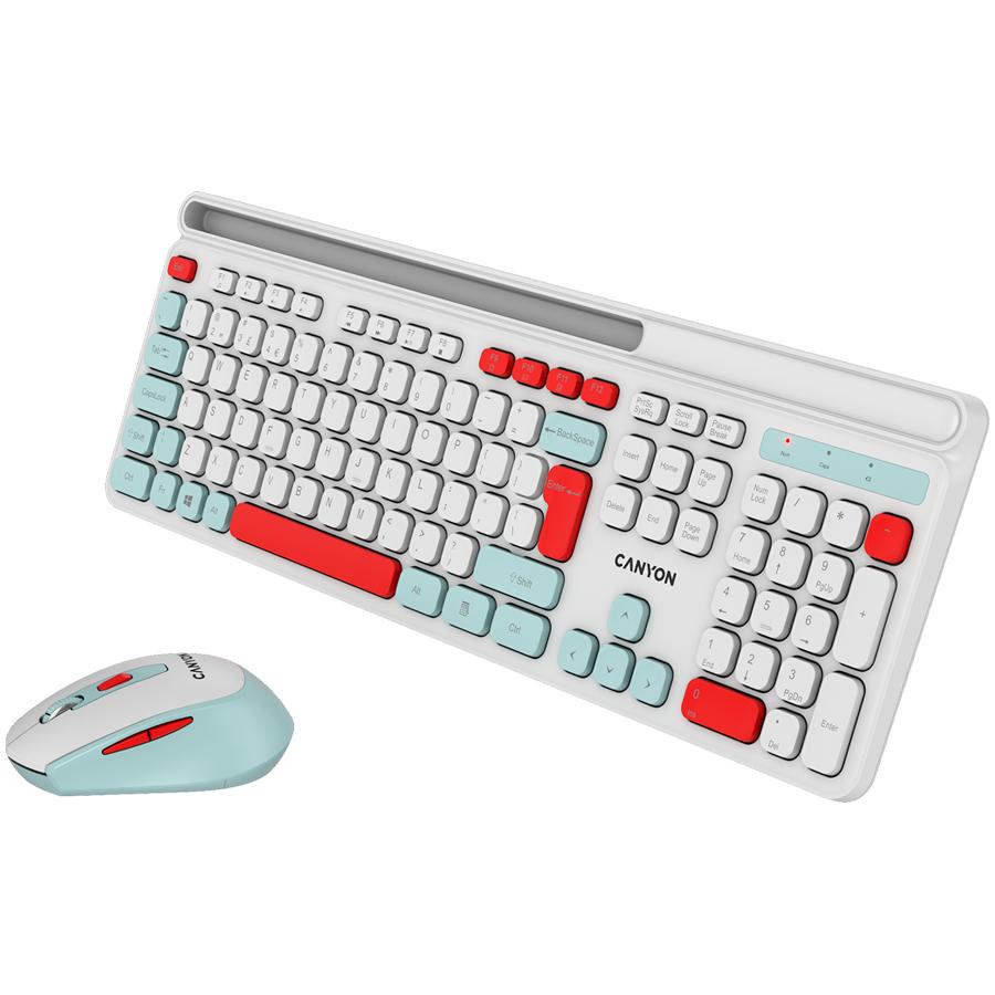 CANYON HSET-W5 Wireless Keyboard and Mouse Set White