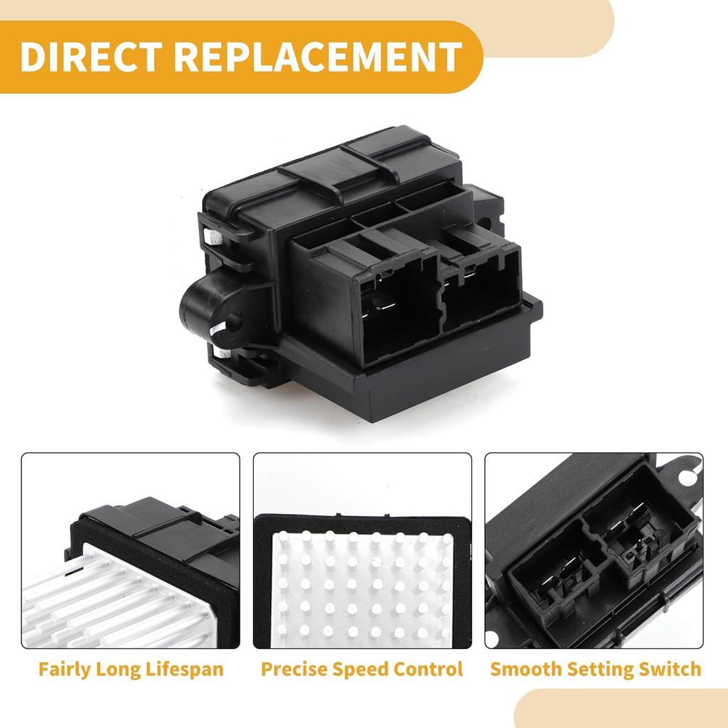 HVAC Blower Motor Resistor No.13598090 Heater Blower Resistor for Buick Enclave 13-20 for Jeep Grand Cherokee 11-13 for Chrysler 300 Metal ABS Black