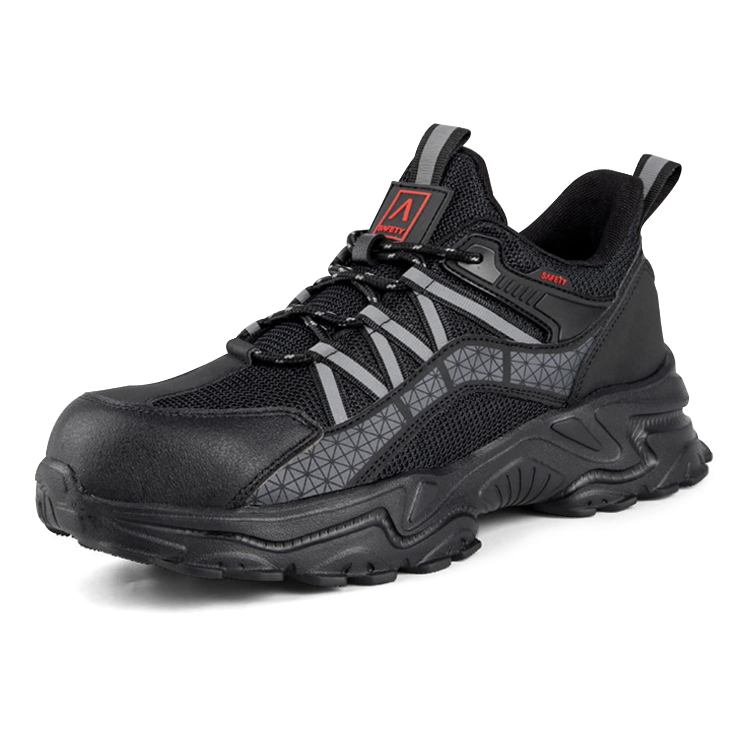 

PAFHL Защитная обувь для мужчин и обувь для работы со стальным подноском, толстая, дышащая, размер женский, подносок, защита, подошва, (Черный, 28.5) чёрный