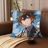 1Pc Game Anime Genshin Impact Zhongli Pillow Case Fashion Square Pillowcase Bedroom Sofa Room Ins Decoration Leisure