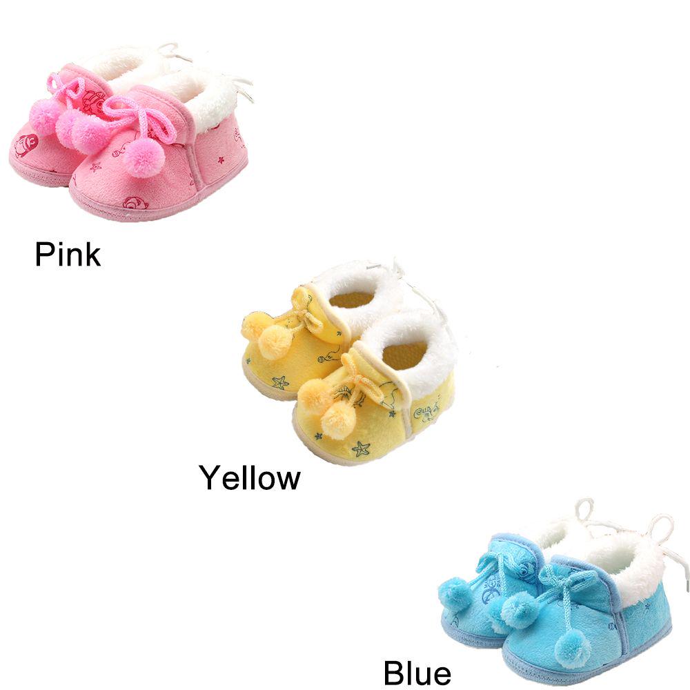 Princess Soft Soled Infant Bowknot First Walkers Baby  Shoes Winter Boots