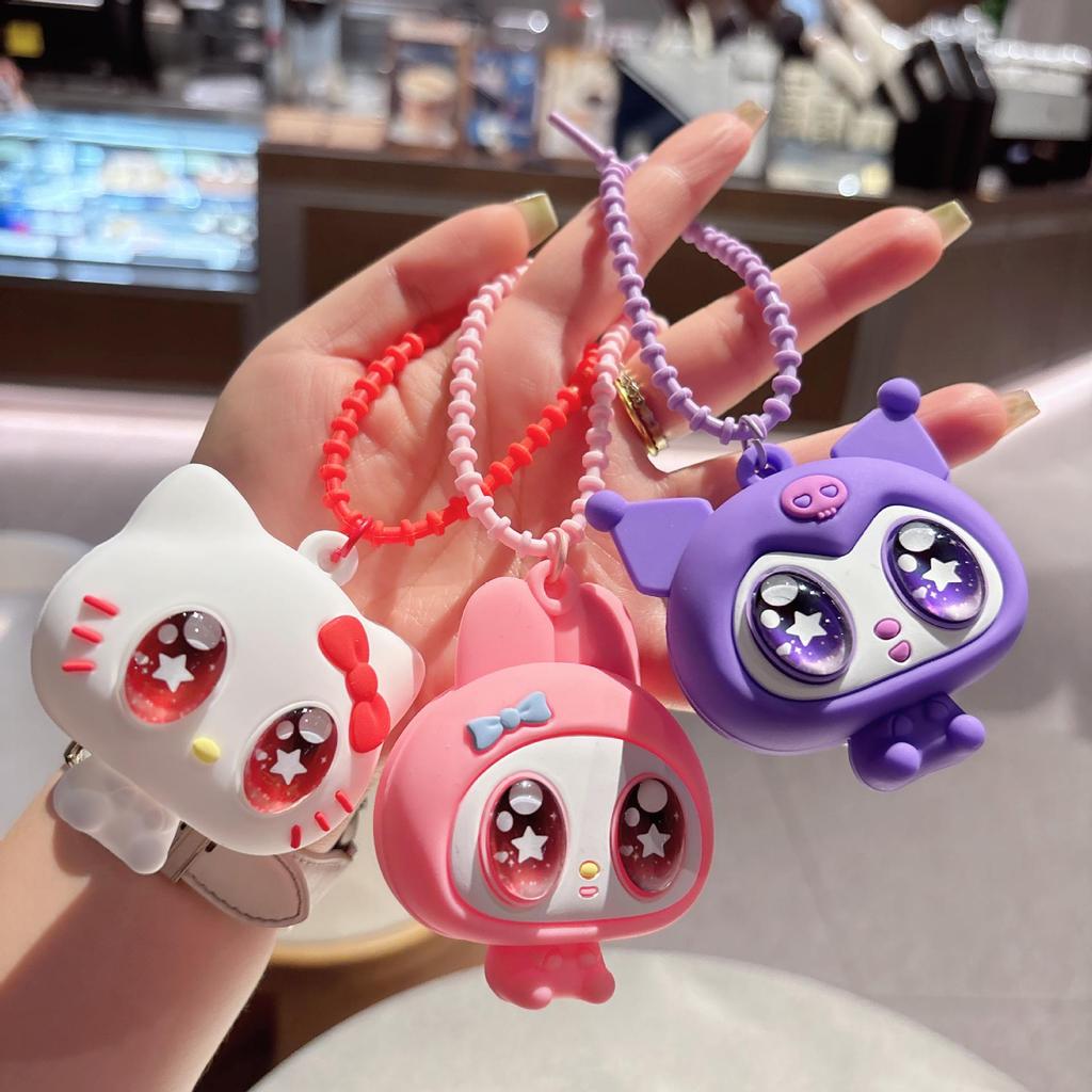 Porte-clés Jouet à presser Cartoon Créatif Grands Yeux - Porte-cartes Anti-stress Amusant & Pendentif Sac Fille Balala