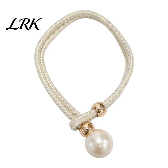 Faux Pearl Curtain Tieback 1Pc Tieback, Woven Rope Adjustable Holder, Stylish Windproof Ties Bead End Draperies Holder for Living Room Bedroom
