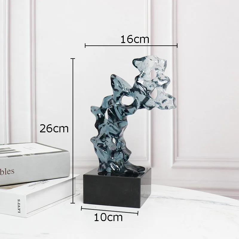 Transparent Taihu Stone Rockery Creative Resin Crafts Sculpture Desk Ornaments Artwork Living Room Decoration Modern Home Decor
