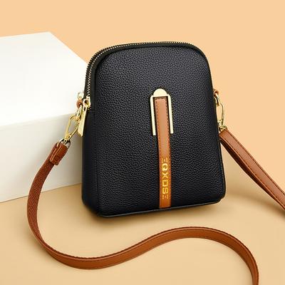 Handytasche, modische kleine Tasche, Muttermode, alles, vertikale Umhängetasche aus weichem Leder mit einer Schulter
