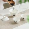 LISM Suet Jade Panda Ceramic Travel Tea Set