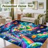Crystal Velvet Square Rug Custom NameSuper Mario Pattern Non Slip Home Floor Decor Rug