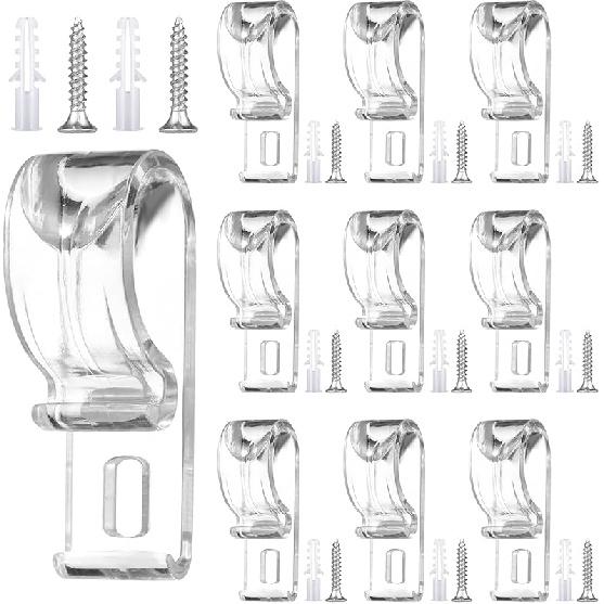 Barydat Roller Shade Clear Safety Chain and Cord Guide Curtain P Clip Blind Cord Holder Fixation Hook Bead Chain Tension Device with Screws for