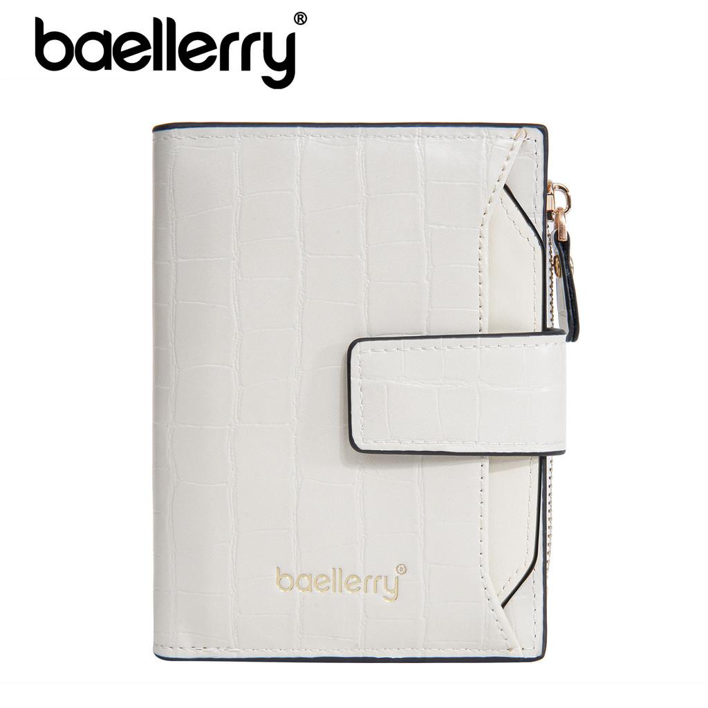 Baellerry Womens Short Pu Card Holder With Stone Pattern And Secure Zipper Closure For Daily Use