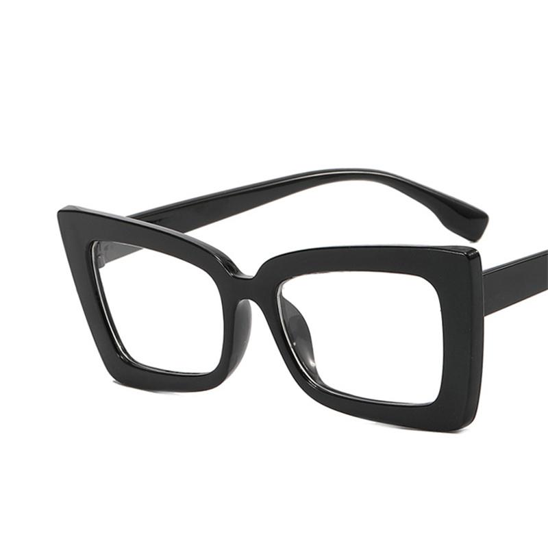 Fashion Square Eyeglasses Frames for Women Men Anti Blue Ray Rectangle Eyeglasses Frame Optical Lens PC Cat Eye Shape Eyewear