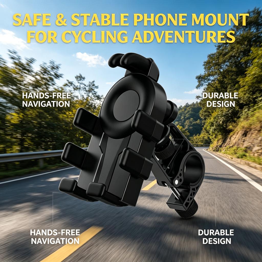 Soporte para teléfono móvil para bicicleta y motocicleta, antirrobo y estable para navegación