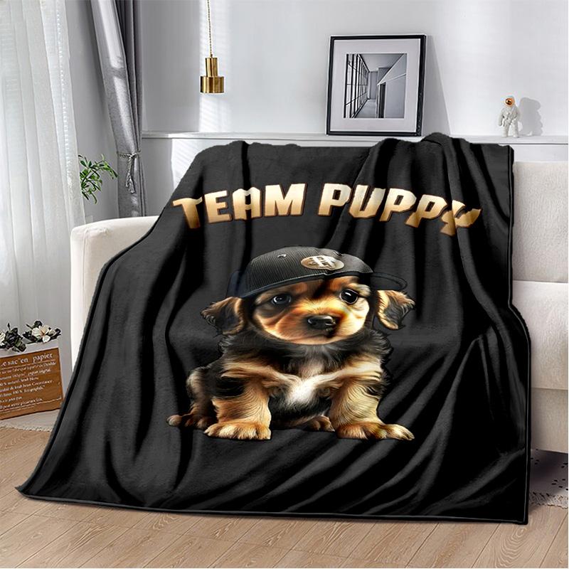 Ковдра з мультяшним хаскі, самоє, чихуахуа, померанський шпіц Кокі, м'яка ковдра для дому, спальні, дитяча ковдра для дивана