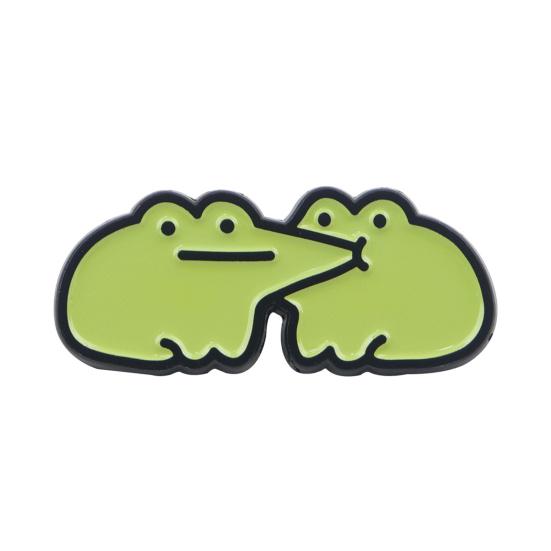 

Decorative Brooch Cartoon Green Frog Design Zinc Alloy Enamel Safety Pin Bag Sweater Suit Lapel Badge Outfit Accessory A