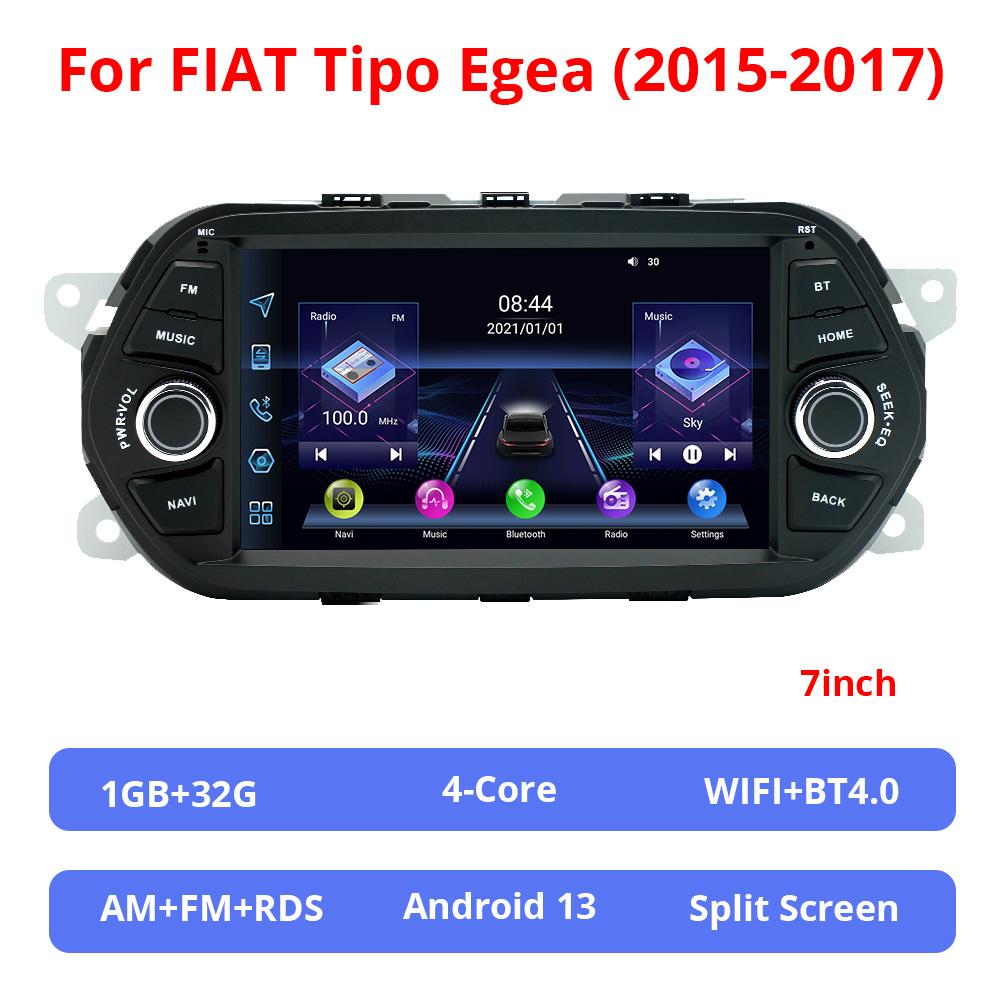

NAVIGUIDE 7 Android 13 для FIAT EGEA/TIPO 15-17 без DVD автомобильный беспроводной Carplay и Android Auto с сенсорным экраном IPS 4G WIFI BT 5.0 красный